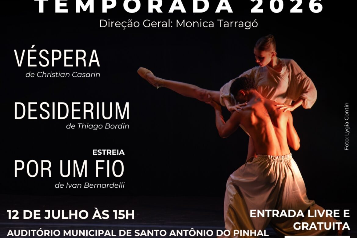 Cia Ballet Paraisópolis – Temporada 2026 no Auditório Municipal de Santo Antônio do Pinhal